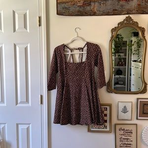 Urban Outfitters Square Neck Brown Dress